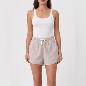 Aritzia Wilfred Crinkle Cotton Lounge Shorts – Beige – Size Large